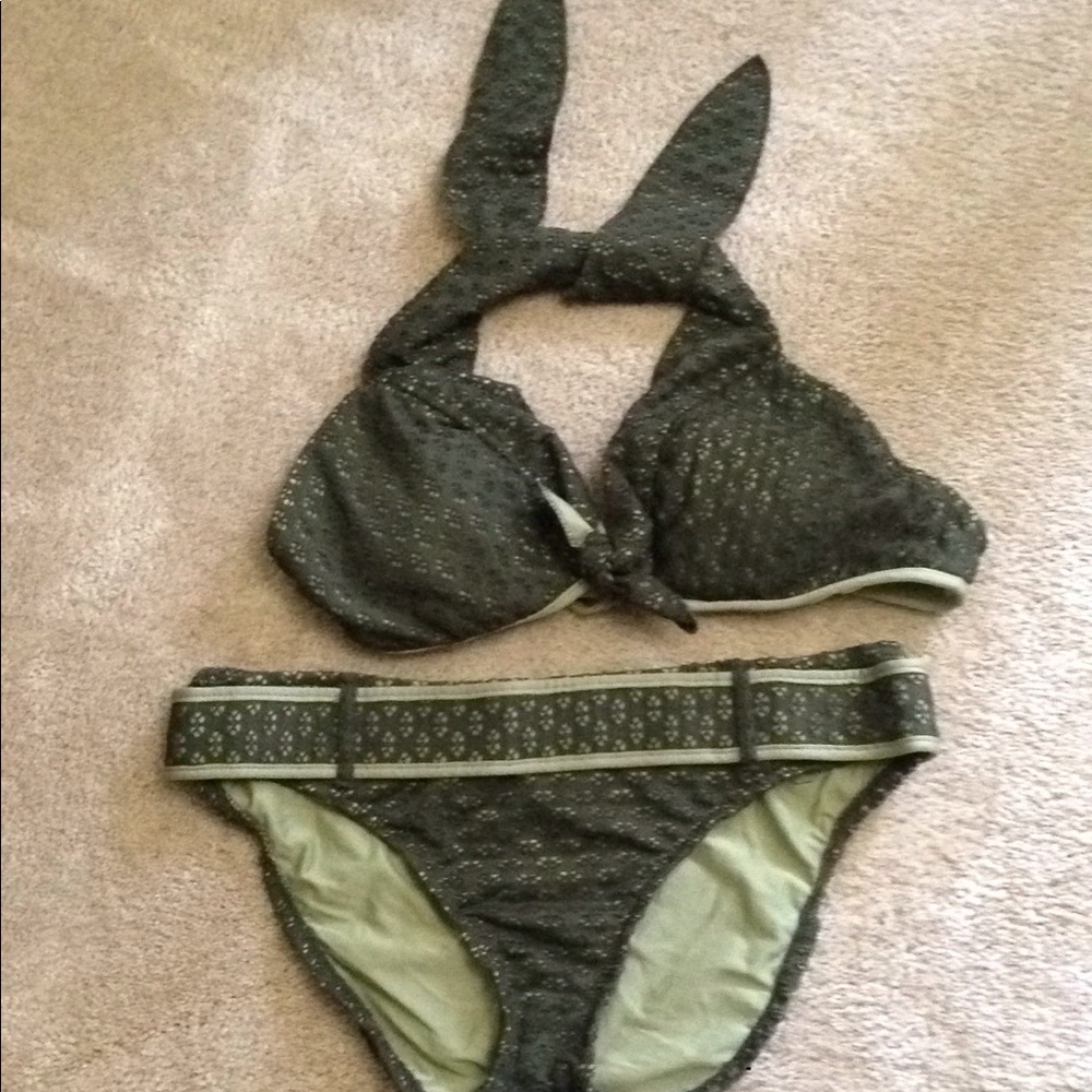 Mossimo  2pc olive green detailed bathing suit